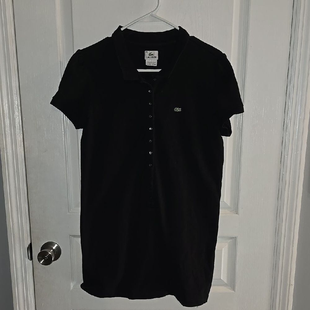 Lacoste Men's Size 44 Black Polo Short Sleeve Shirt